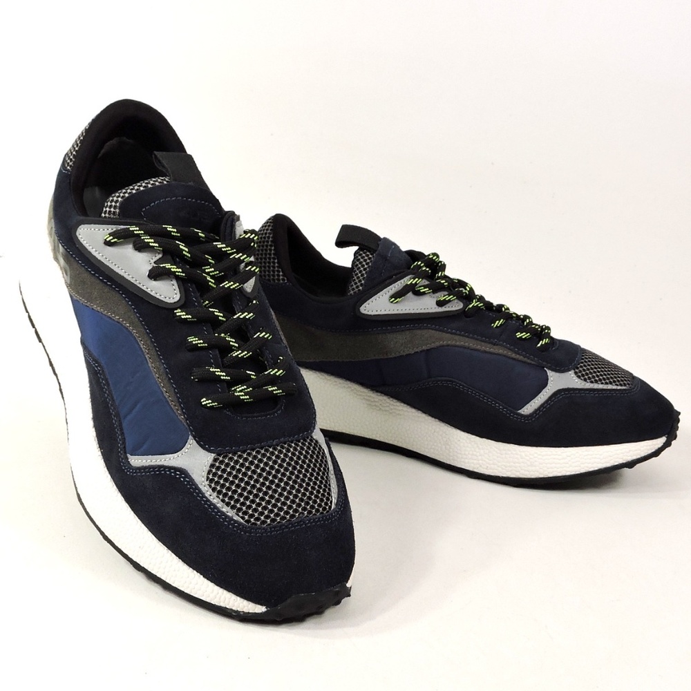 CESARE PACIOTTI 4US 🇮🇹 MEN'S BLUE & BLACK SUEDE FASHION COMFORT SNEAKERS